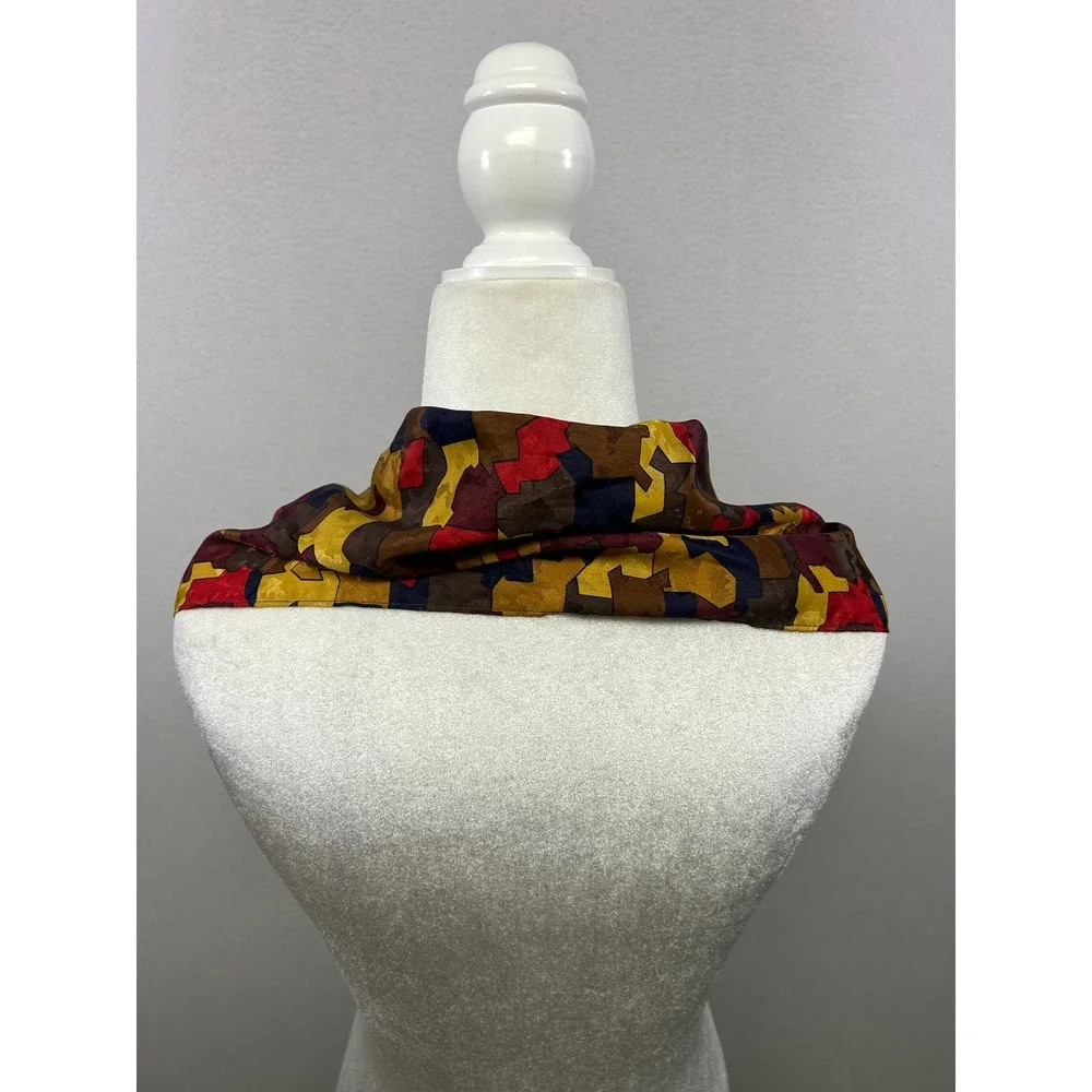 Vintage Aesthetic Unbranded Womens OS Multicolor Geometric Mosaic Jacquard Scarf